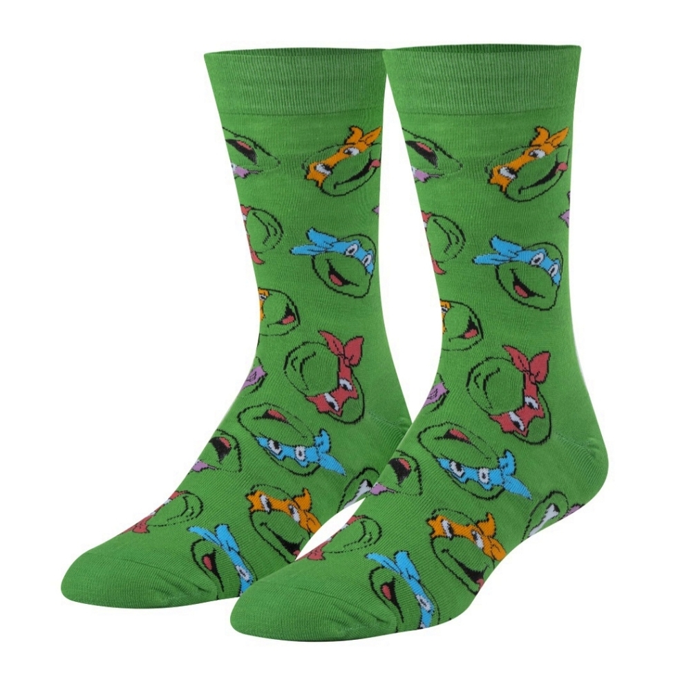 3/$20 Teenage Mutant Ninja Turtles Crew Socks Mens Womens Green Unique Fun